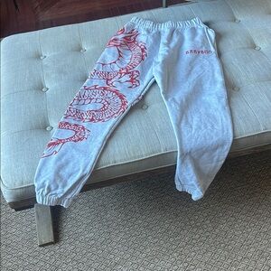 Babyboo Grey Studio Sweats Red Dragon Size XS